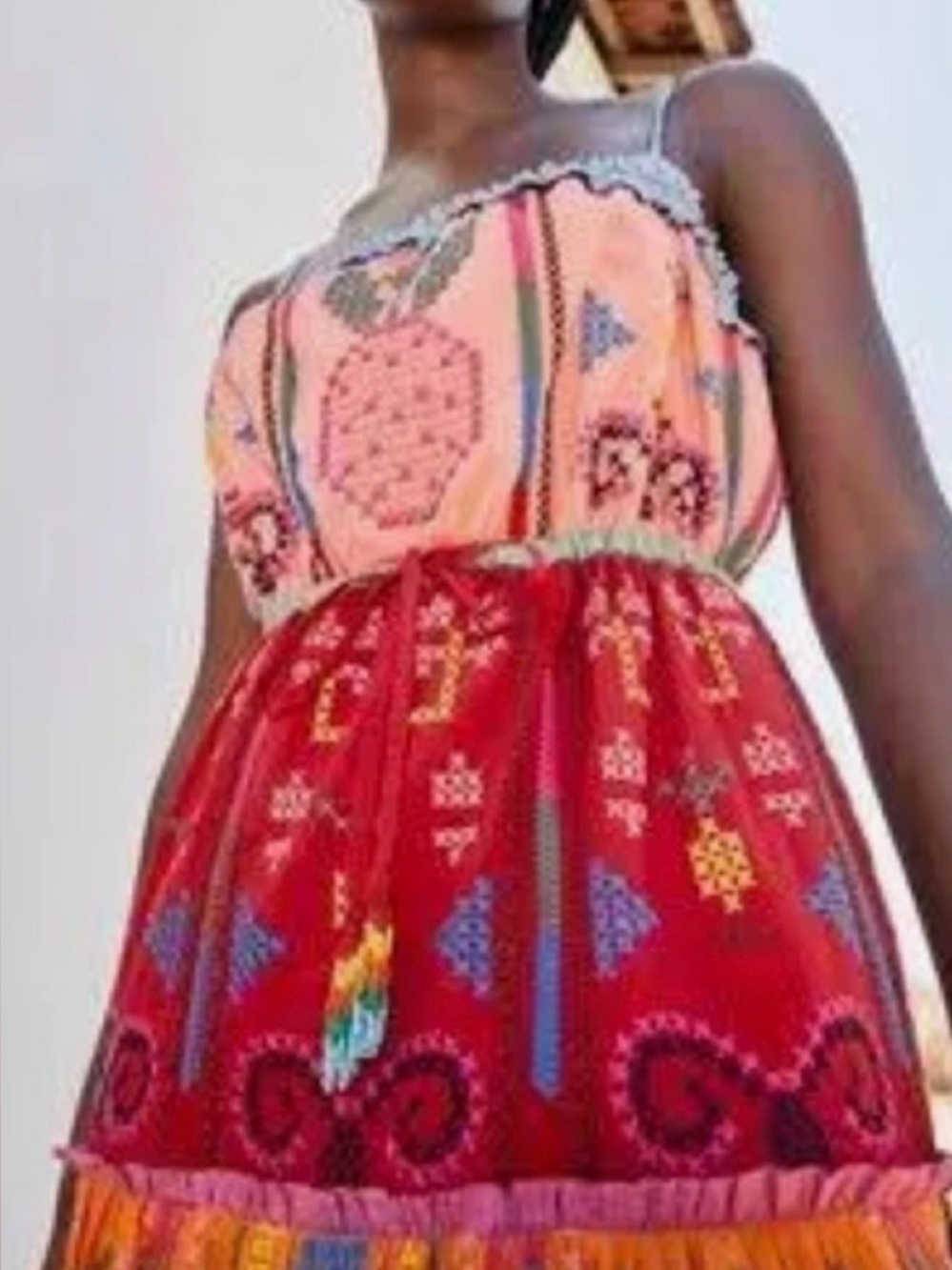 NWOT FARM Rio Color Blocking Embroidered Maxi Dress S - Picture 3 of 6